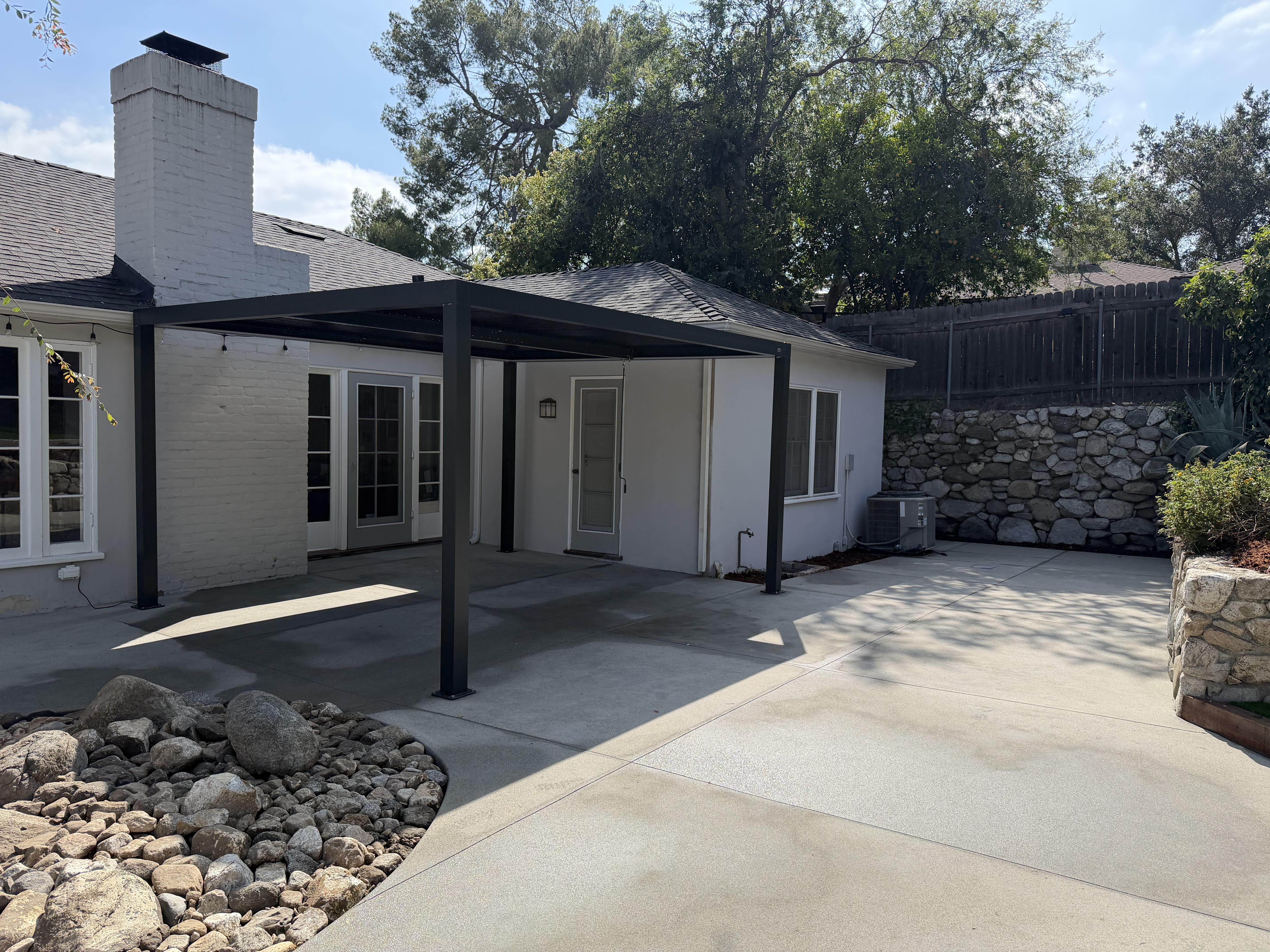 Freshly finished concrete area with clean edges