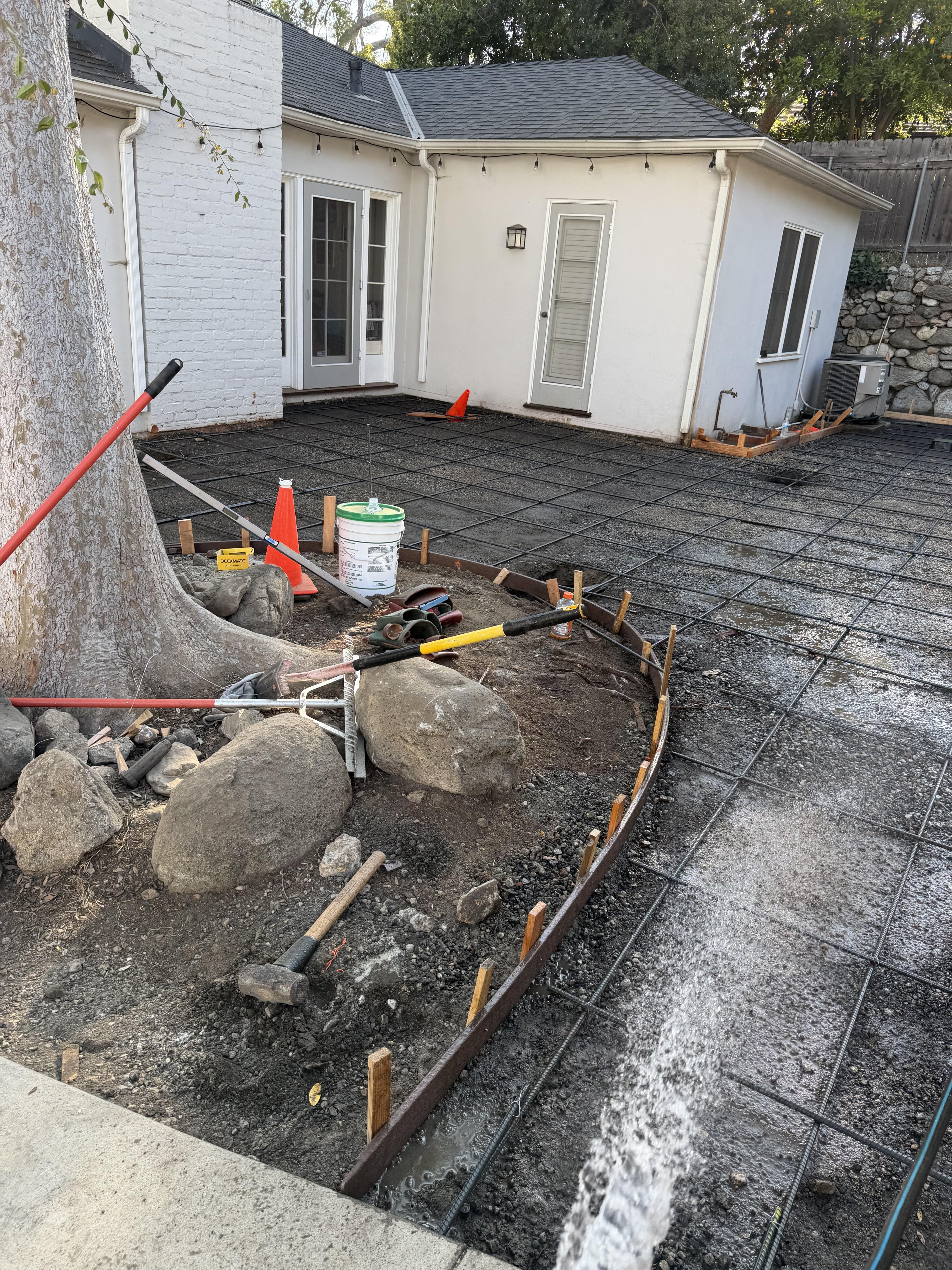 Concrete installation captured during a home improvement project