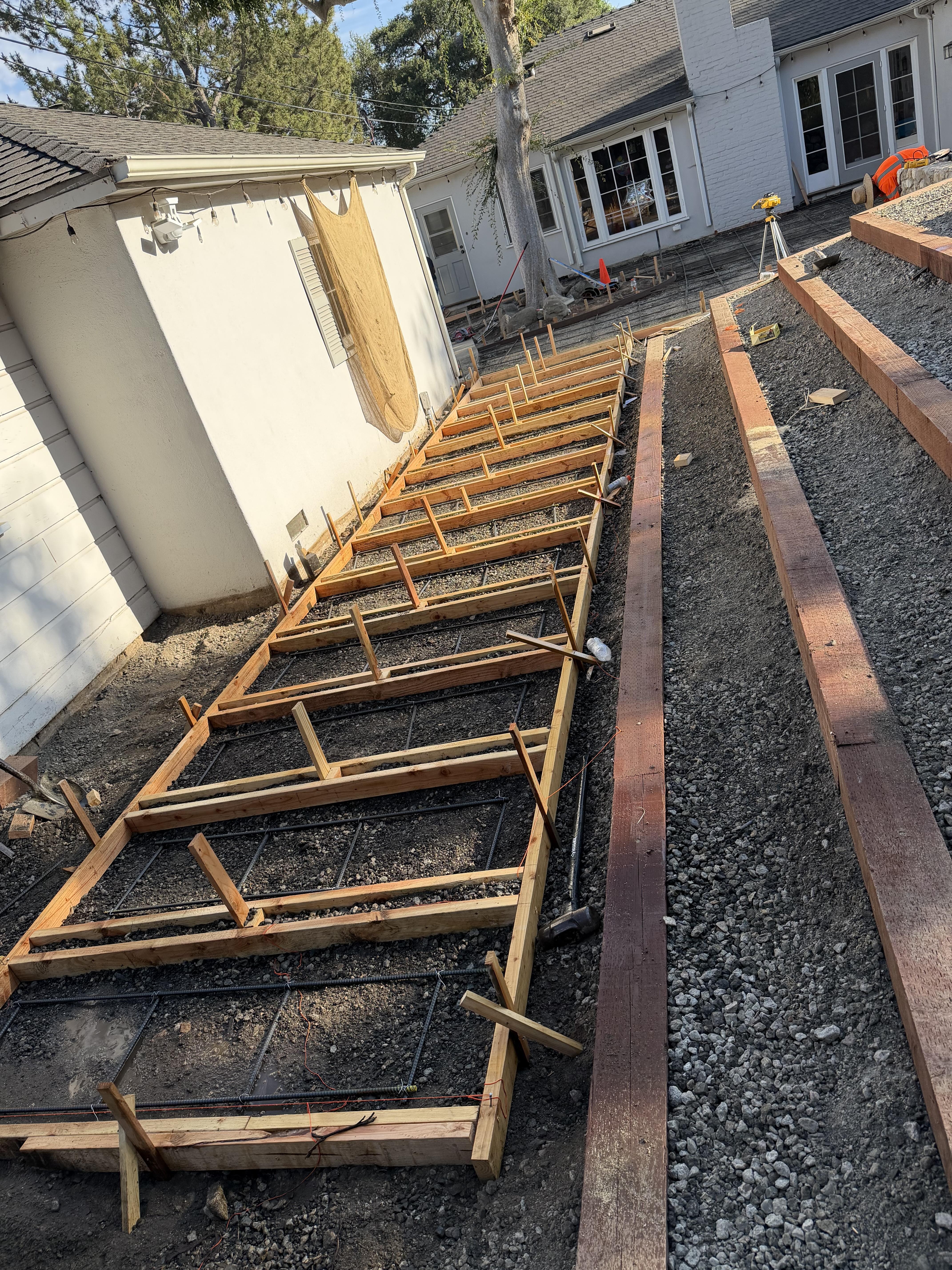 Newly completed concrete section prepared for regular use