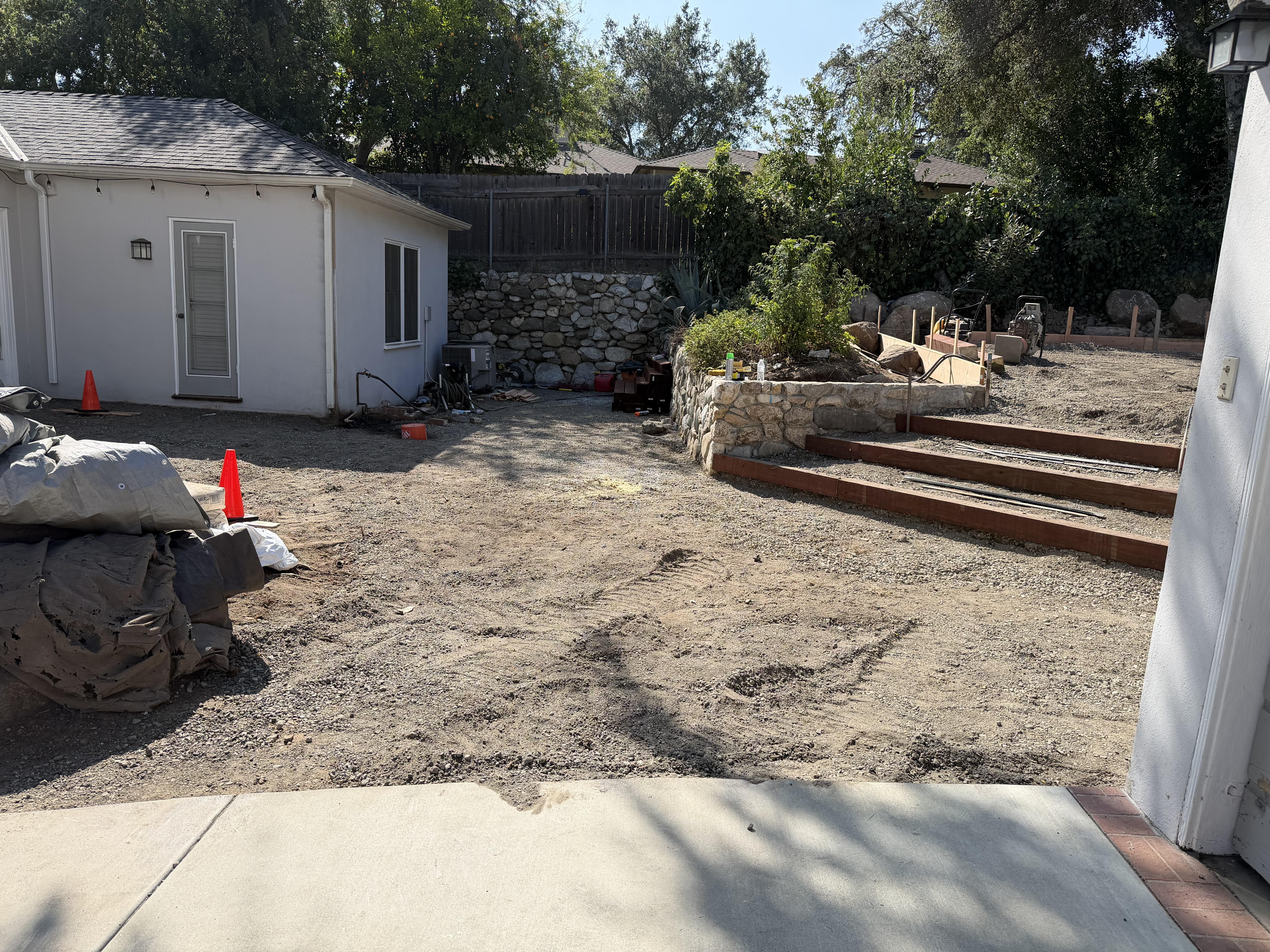 Residential hardscape area with updated concrete finishes